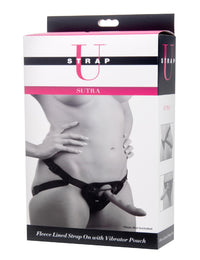 Sutra Fleece-Lined Strap On with Vibrator Pouch - TFA