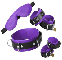 Purple Premium Leather Bondage Essentials Kit - TFA