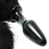 Midnight Fox Tail Glass Anal Plug - TFA