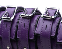 Purple 5 Piece Locking Leather Bondage Set - TFA