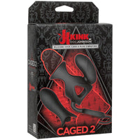 Kink Vibrating Silicone Cock Cage with Ball Strap and Dual Bullets - TFA