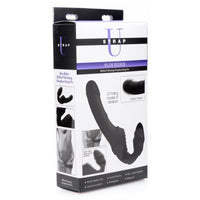 Slim Rider Ribbed Vibrating Silicone Strapless Strap On - THE FETISH ACADEMY 
