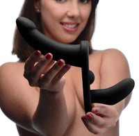 Double Take 10X Double Penetration Vibrating Strap-on Harness - THE FETISH ACADEMY 
