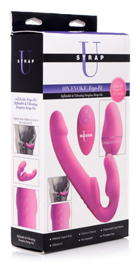 10X Evoke Ergo Fit Inflatable and Vibrating Silicone Strapless Strap-on - THE FETISH ACADEMY 