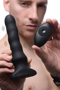 Silicone Vibrating and Squirming Plug with Remote Control - THE FETISH ACADEMY 