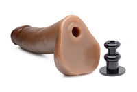 8 Inch Cock Lock Brown Dildo - THE FETISH ACADEMY 