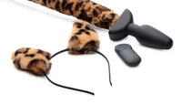 Remote Control Wagging Leopard Tail Anal Plug and Ears Set - THE FETISH ACADEMY 