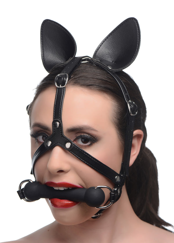 Dark Horse Pony Head Harness with Silicone Bit - THE FETISH ACADEMY 