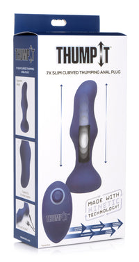 7X Slim Curved Thumping Silicone Anal Plug - THE FETISH ACADEMY 