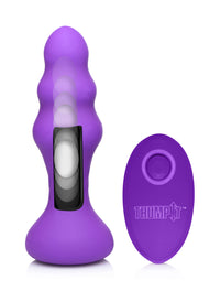 7X Slim Ribbed Thumping Silicone Anal Plug - THE FETISH ACADEMY 