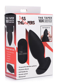 The Taper 10X Smooth Silicone Remote Control Vibrating Butt Plug - THE FETISH ACADEMY 