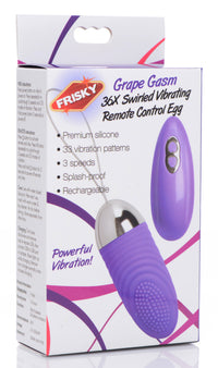 Grape Gasm 36X Swirled Vibrating Remote Control Egg - THE FETISH ACADEMY 