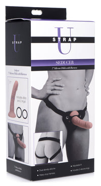 Seducer 7 inch Silicone Dildo with Harness - THE FETISH ACADEMY 