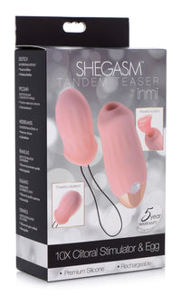 Shegasm Tandem Teaser 10X Clitoral Stimulator with bonus Egg Vibe - THE FETISH ACADEMY 