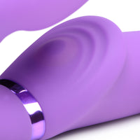 10X Remote Control Ergo-Fit G-Pulse Inflatable and Vibrating Strapless Strap-on - Purple - THE FETISH ACADEMY 