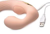 15X U-Pulse Silicone Pulsating and Vibrating Strapless Strap-on with Remote - Blush - THE FETISH ACADEMY 