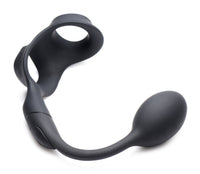 10X P-Bomb Silicone Cock and Ball Ring with Vibrating Anal Plug - TFA