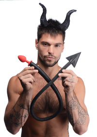 Devil Tail Anal Plug and Horns Set - THE FETISH ACADEMY 