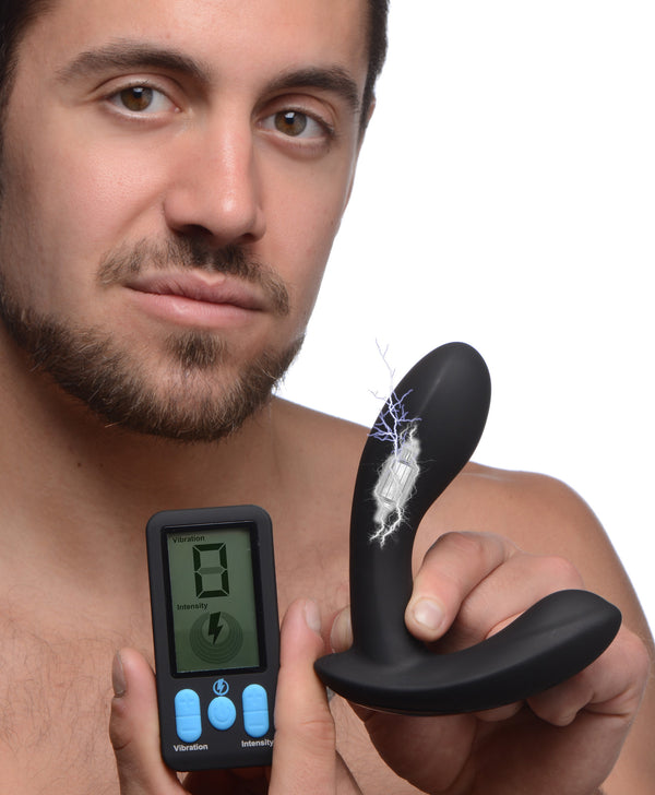 E-Stim Pro Silicone Vibrating Prostate Massager with Remote Control - TFA