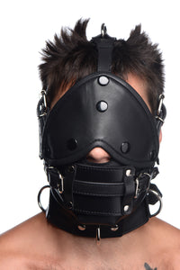 Leather Head Harness with Removeable Gag - THE FETISH ACADEMY 