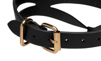 Bondage Baddie Black and Gold Collar with O-Ring - TFA