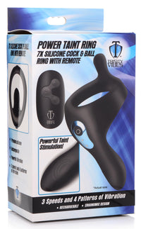 Power Taint 7X Silicone Cock and Ball Ring with Remote - TFA