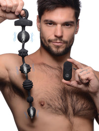 21X Dark Rattler Vibrating Silicone Anal Beads with Remote - TFA