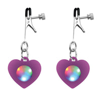 Silicone Light Up Heart Nipple Clamps - TFA