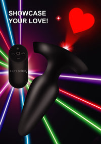 28X Laser Heart Silicone Anal Plug with Remote - TFA