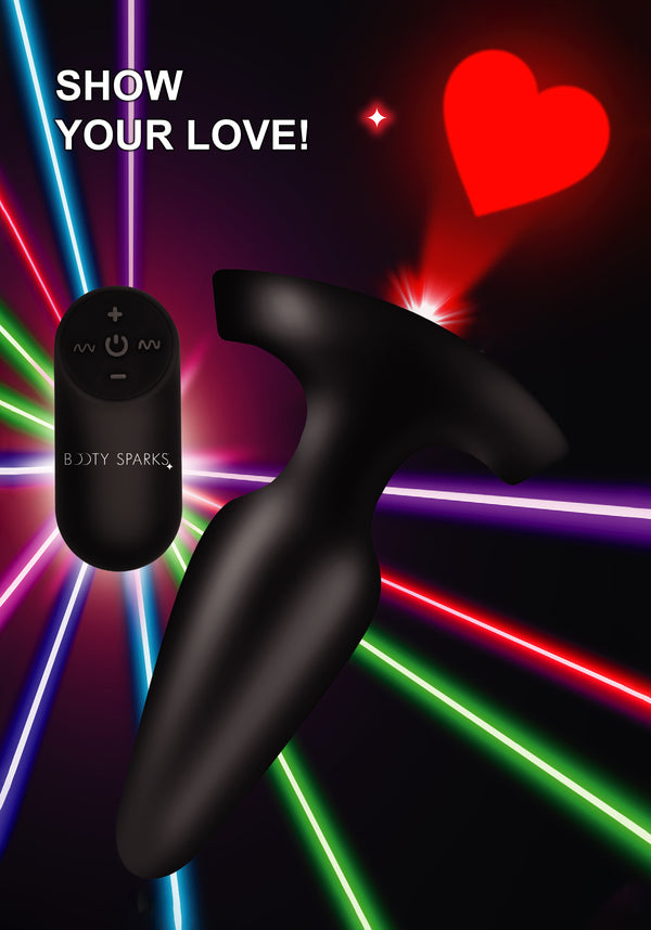 28X Laser Heart Silicone Anal Plug with Remote - TFA