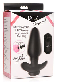 Interchangeable 10X Vibrating Small Silicone Anal Plug with Remote - TFA