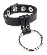 Leather and Steel Cock and Ball Ring - TFA