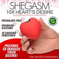 10X Silicone Heart Suction Clit Stimulator