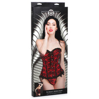 Scarlet Seduction Lace-up Corset and Thong