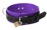 Strict Leather Deluxe Locking Collar - Purple and Black - TFA