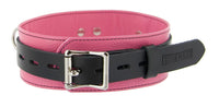 Strict Leather Deluxe Locking Collar - Pink and Black - TFA