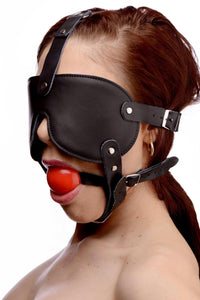 Gag and Blindfold Head Harness- Black - TFA