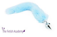 White and Blue Faux Fox Tail and Ears Set - THE FETISH ACADEMY 