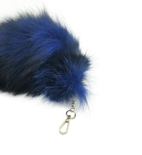 18" Blue Dyed Silver Fox Clip on Tail - TFA