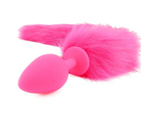Faux Fuchsia Fox Tail and Cat Ears Set - THE FETISH ACADEMY 