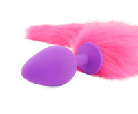 Faux Fuchsia Fox Tail and Cat Ears Set - THE FETISH ACADEMY 