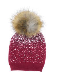 Bedazzled Cashmere Pom Beanie - THE FETISH ACADEMY 