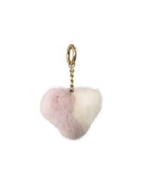Mink Fur Heart Clip on Keychain - THE FETISH ACADEMY 