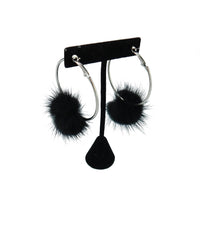 Mink Fur Pom Hoop Earrings - THE FETISH ACADEMY 