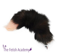 18" Pink Tip Dyed Silver Fox Tail Butt Plug - TFA