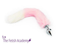 White and Pink Faux Wolf Tail and Ears Set - TFA