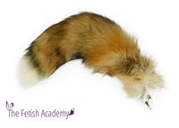 18"-20" Genuine American Red Fox Tail Butt Plug - THE FETISH ACADEMY 