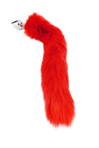 15" Red FAUX Fox Tail Butt Plug - TFA