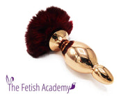 Red Rose Bunny Tail Rose Gold Butt Plug - Fetish Academy Exclusive! - TFA
