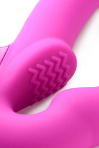 Evoke Rechargeable Vibrating Silicone Strapless Strap On - TFA